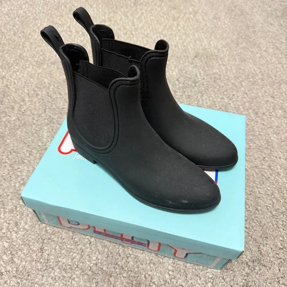Jeffrey Campbell Black Ankle Rain Boots - Picture 1 of 5